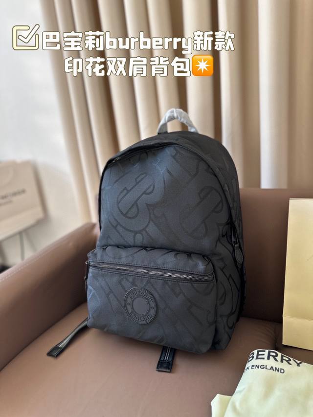 Burberry New Backpack Printed Series Fashionable and Casual Style Fabric High Density Waterproof and Rainy Easy to Handle Size 30 * 40