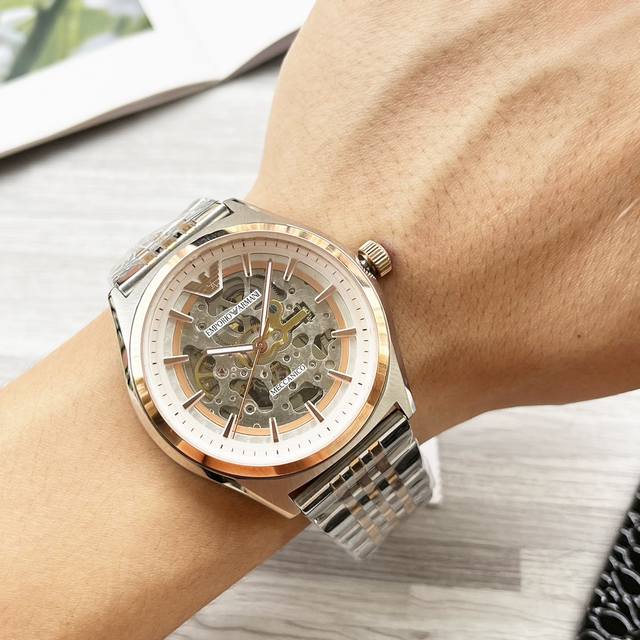 White Leather Rose 10 Full Rose 20 Steel Belt 20 Hangzhou Machinery 8210A Movement shipped from Hong Kong Non market Ordinary Movement Armani Armani Type: Latest Popular Men's Mechanical Watch Model: AR60003 Triple Combination: