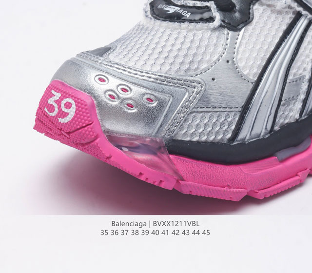 Balenciaga Balenciaga Runner Dad Shoes Comfortable Sports Running Shoes Non Leather Sports Shoes Mesh Material Wear Effect Shoe Head Edge Printed Size Back Floating Size Outer Printed Runner Logo Shoes