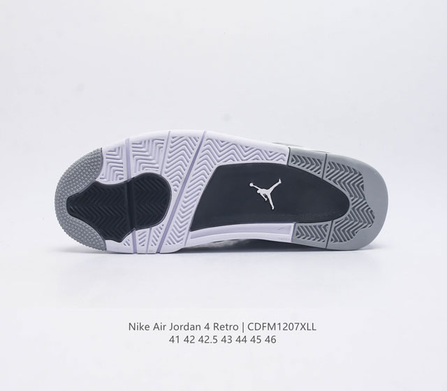 Velvet Nike Jordan 4 Aj4 retro casual sports culture basketball shoes adhere to the design concept of lightweight speed basketball shoes to reduce weight while improving comfort