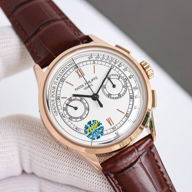 The white shell gold shell Tw Patek Philippe complex function timing series 5170G-001 series 1 has launched a new model equipped with a Roman stripe watch dial, injecting a retro style into the watch and highly favored by high-quality mechanical hour