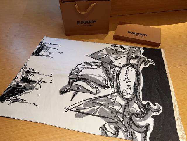 Delivery Gift Box Handbag Burberry Autumn/Winter Cashmere Blended Scarf Size 60 × 180cm