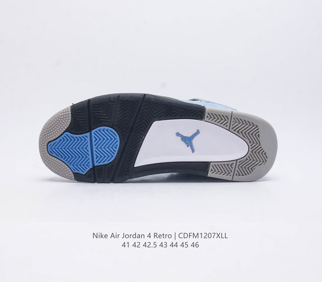 Velvet Nike Jordan 4 Aj4 retro casual sports culture basketball shoes adhere to the design concept of lightweight speed basketball shoes to reduce weight while improving comfort