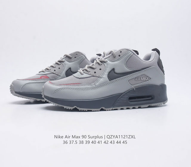 The Nike Air Max 90 Surplus men's and women's casual running shoes feature breathable, comfortable, shock-absorbing, and durable soles. The shoes are designed with seamless waterproof Tech Tuff blocking
