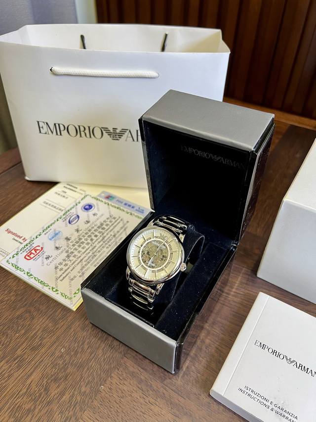 FFFH picture with packaging 25 original version, original movement button, what you have been looking for, finally in stock, highly recommended ♀♀， ARMANi Mechanical Men's Watch Arrives Armani Case: 316L Stainless Steel Mirror: Reinforced: