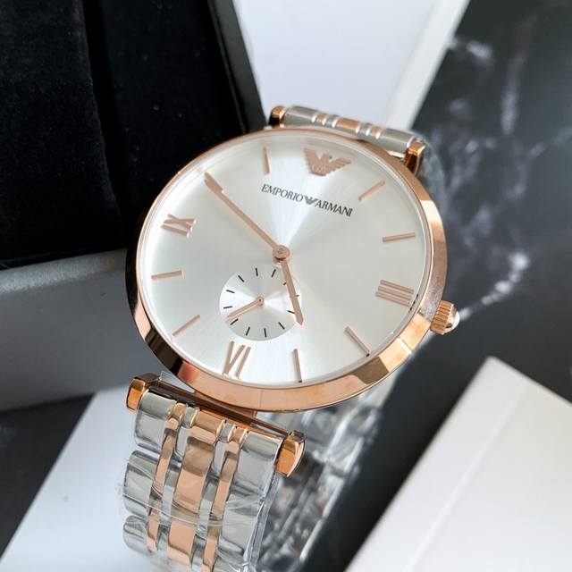 Recommended Armani Versatile Steel Strap Men's Watch Model AR1677 Stainless Steel Strap Quartz Watch, dial diameter 43mm 316 stainless steel strap, white dial, stopwatch dial, mineral glass mirror. Butterfly Double Button,: