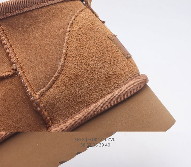 Ugg 6109 Zhou Dongyu mini boots, autumn and winter sheep fur integrated winter new warm snow boots, thick soled height increasing women's shoes, all shoes adopt ZP same factory Longfeng A-level Australian imported sheep fur integrated brand OEM produ