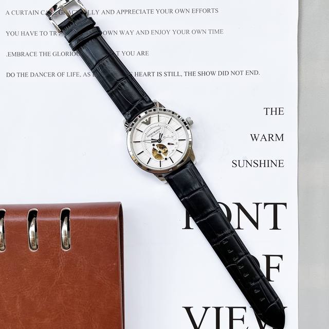 Armani, hollowed out watch series, equipped with imported brand new 82S7 gold movement, precise and trouble free timing, diameter for men: 42mm, thickness 10mm, classic needle buckle, sapphire glass mirror, fireproof flower, scratch resistant, 316 st