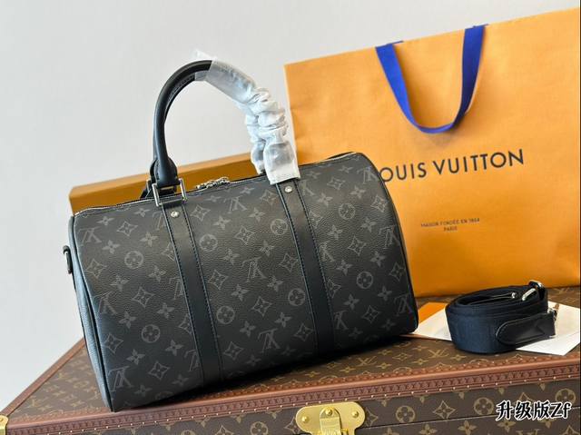 The embossed Lv Keepall black grey vintage Keepall35, this new size, perfectly balances daily life and travel. 100% practicality This template has something # Lv: