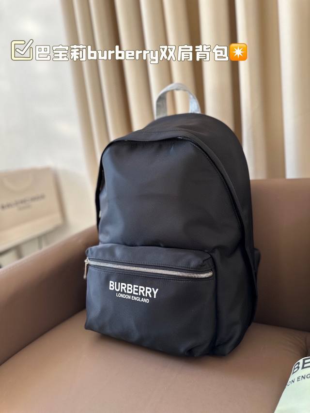 Burberry backpack with fashionable and casual style fabric, high-density waterproof and easy to maintain in rain. Size 30.43: