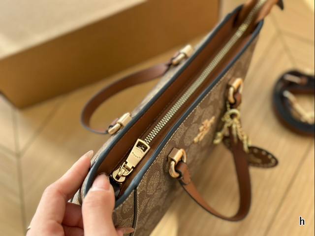 Coach Handheld Crossbody Bag with Box, Classic Old Flower Color, Super Durable, Full Zipper Design to Better Protect Your Items Size 20 * 18: