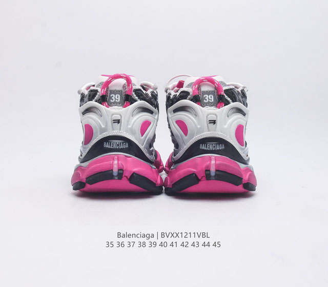 Balenciaga Balenciaga Runner Dad Shoes Comfortable Sports Running Shoes Non Leather Sports Shoes Mesh Material Wear Effect Shoe Head Edge Printed Size Back Floating Size Outer Printed Runner Logo Shoes