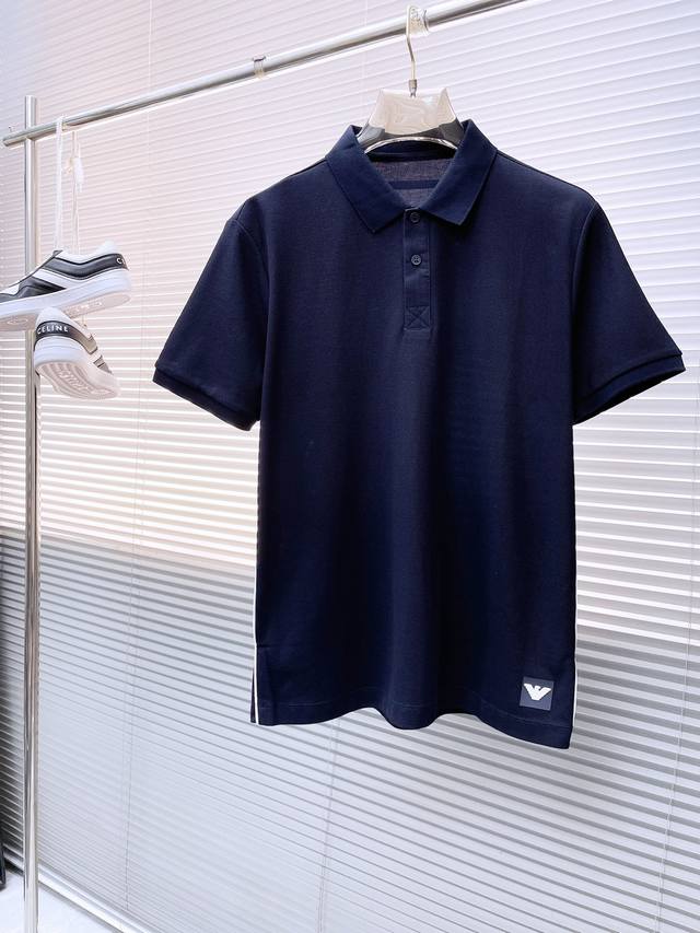 New release of Armani 2024SS summer new letter logo men's lapel polo shirt! Classic business men's style, the ceiling level business men's style for high-end men's clothing! Simplicity, fashion, grandeur, and elegance. When worn alone, the interior l
