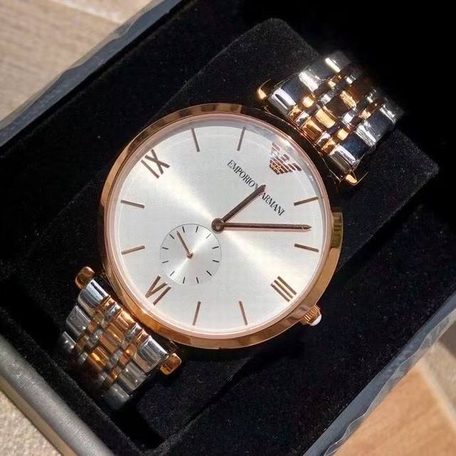 Armani Quartz Men's Watch, Ar1677316L Stainless Steel Strap, Unique Two and a Half Needle Design, Diameter~40mm, Double Press Butterfly Buckle, Essential for Successful Men