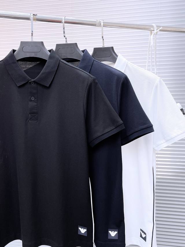 New release of Armani 2024SS summer new letter logo men's lapel polo shirt! Classic business men's style, the ceiling level business men's style for high-end men's clothing! Simplicity, fashion, grandeur, and elegance. When worn alone, the interior l