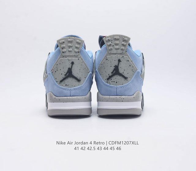 Velvet Nike Jordan 4 Aj4 retro casual sports culture basketball shoes adhere to the design concept of lightweight speed basketball shoes to reduce weight while improving comfort