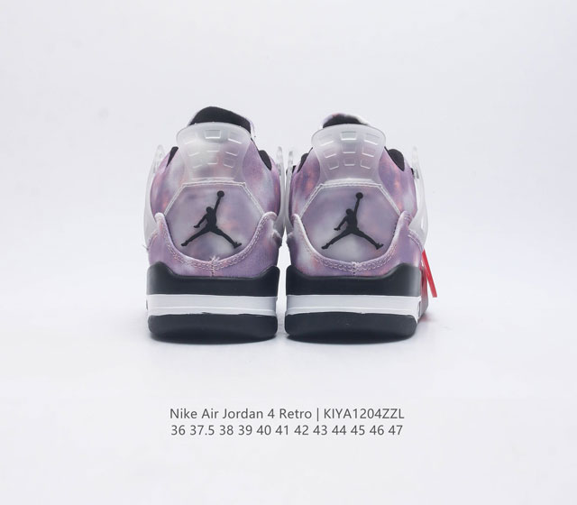 The Nike Air Jordan 4 Retro Og Michael Jordan AJ4 mid top retro casual sports culture basketball shoe adheres to the design concept of lightweight speed basketball shoes to reduce weight