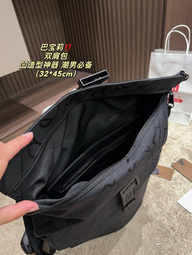 Size 32.45 Burberry Backpack Burberry Burberry Latest Exclusive Logo Recycled Polyester Fiber Thai Cool~Concave Photo Type Artifact Trendy Men's Essential Temperament Up Up!!!:
