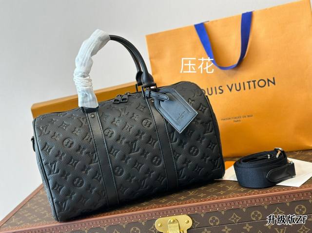 The embossed Lv Keepall black grey vintage Keepall35, this new size, perfectly balances daily life and travel. 100% practicality This template has something # Lv: