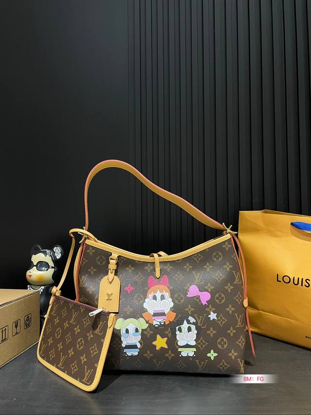 Comes with a folding gift box Lv, Kerry Ao bag, July new collection, old flower painted labubu women's bag, Carry All new collection, neverfull Lv, early spring game On series, Neverfull new shopping bag: