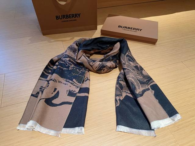 Delivery Gift Box Handbag Burberry Autumn/Winter Cashmere Blended Scarf Size 60 × 180cm