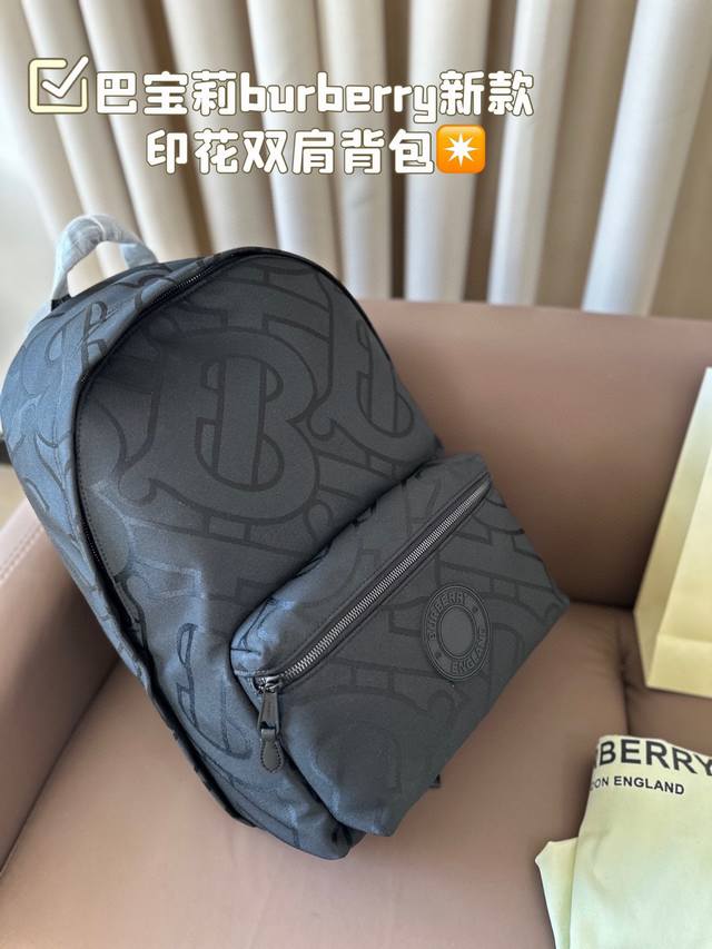 Burberry New Backpack Printed Series Fashionable and Casual Style Fabric High Density Waterproof and Rainy Easy to Handle Size 30 * 40