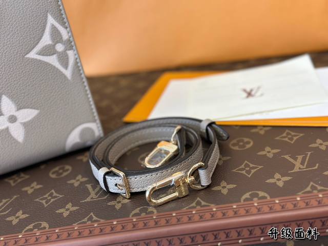 The complete packaging of Lv's on the go medium-sized handbag exudes the elegant charm of monogram Empreinte embossed leather, injecting a lively spring atmosphere into the seasonal look. Adequate capacity to meet urban travel or business needs, top:
