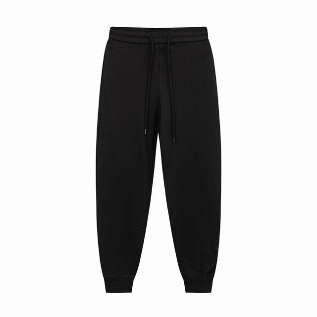 Burberry's classic solid color warhorse embroidered LoGO logo. Pants, high-quality vermilion cotton composite, special feel, super texture, comfortable, soft, breathable, casual loose fit, trendy unisex pants color: black: