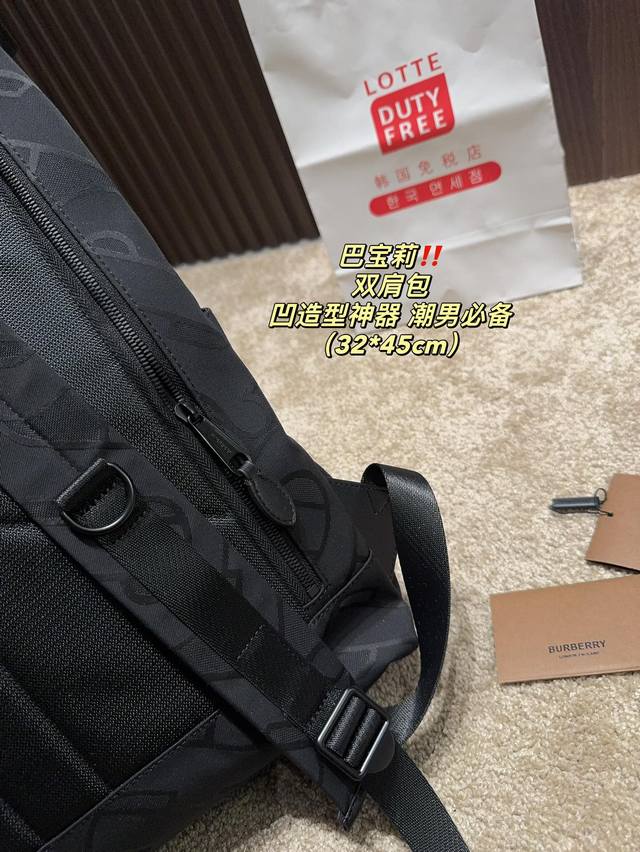 Size 32.45 Burberry Backpack Burberry Burberry Latest Exclusive Logo Recycled Polyester Fiber Thai Cool~Concave Photo Type Artifact Trendy Men's Essential Temperament Up Up!!!:
