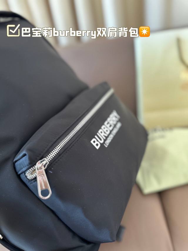 Burberry backpack with fashionable and casual style fabric, high-density waterproof and easy to maintain in rain. Size 30.43: