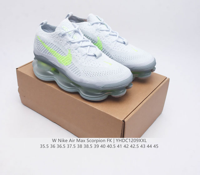 Company level Nike Air Max Scorpion Fk air cushioned sports shoes with thick soles and increased height for men and women. The next-generation air cushioned shoes are equipped with full-length air cushioned shoes, which will bring a wearing experienc