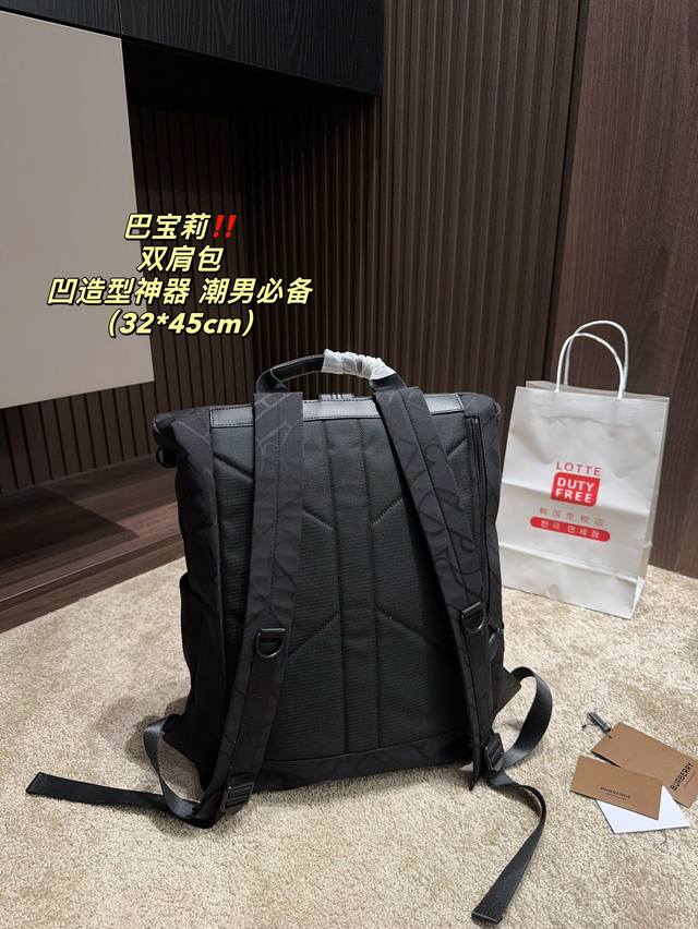 Size 32.45 Burberry Backpack Burberry Burberry Latest Exclusive Logo Recycled Polyester Fiber Thai Cool~Concave Photo Type Artifact Trendy Men's Essential Temperament Up Up!!!: