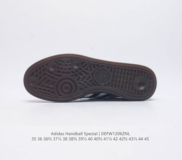 Adidas Handball Spezial Trifolium Academy Style Retro Casual Board Shoes, German Training Shoes, Rubber Bottom Soft Leather Classic Sports Shoes for Men and Women, Round Head Stitching and Splicing Design, Front Strap Tongue