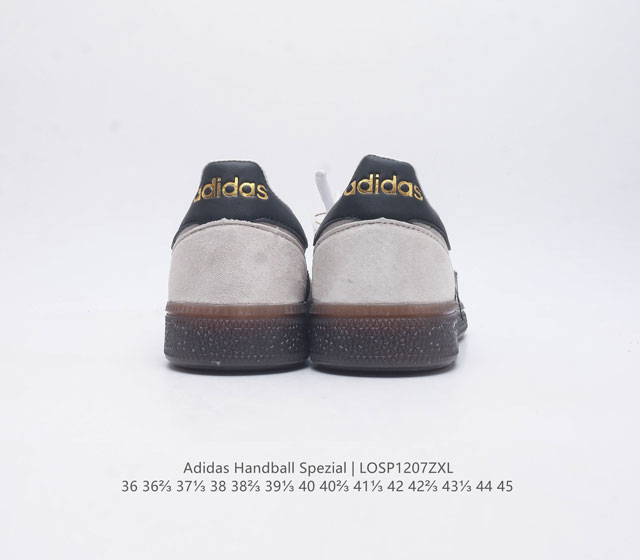 Adidas Handball Spezial Trifolium Academy Style Retro Casual Board Shoes, German Training Shoes, Rubber Bottom Soft Leather Classic Sports Shoes for Men and Women, Round Head Stitching and Splicing Design, Front Strap Tongue