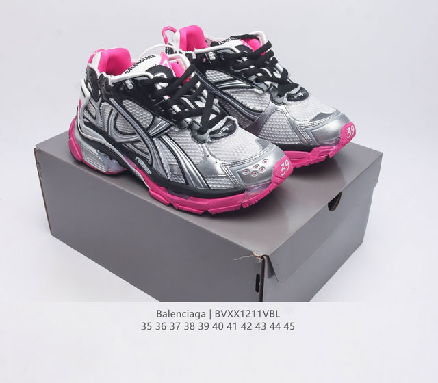 Balenciaga Balenciaga Runner Dad Shoes Comfortable Sports Running Shoes Non Leather Sports Shoes Mesh Material Wear Effect Shoe Head Edge Printed Size Back Floating Size Outer Printed Runner Logo Shoes