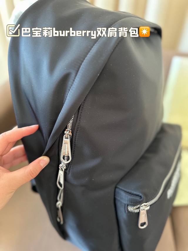 Burberry backpack with fashionable and casual style fabric, high-density waterproof and easy to maintain in rain. Size 30.43: