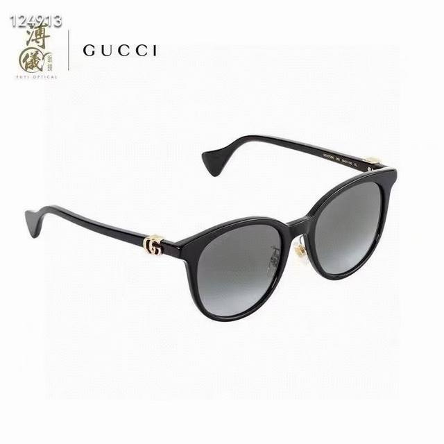 Official website image * Gucc * Guchi new sunglasses, Gg1073, lightweight board, cat eye frame, double G brand logo pays tribute to the classic. Size:54-21-145。 :