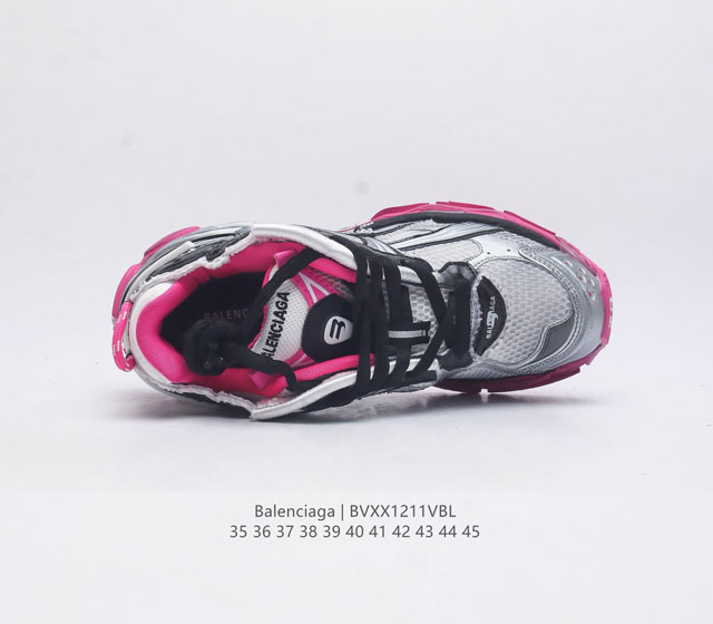 Balenciaga Balenciaga Runner Dad Shoes Comfortable Sports Running Shoes Non Leather Sports Shoes Mesh Material Wear Effect Shoe Head Edge Printed Size Back Floating Size Outer Printed Runner Logo Shoes