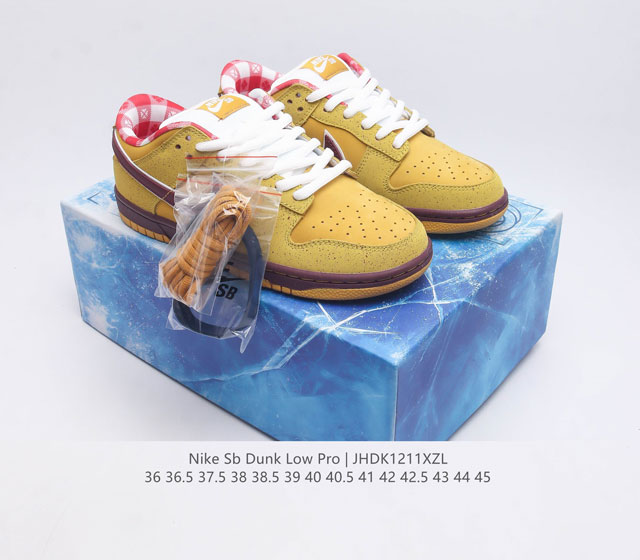 The authentic Nike Sb Dunk Low Pro men's and women's skateboarding shoes are classic retro sneakers with a low cut design that creates a classic Dunk style insole. The heel is equipped with a Zoom Air cushion