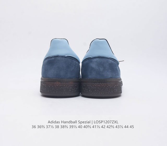 Adidas Handball Spezial Trifolium Academy Style Retro Casual Board Shoes, German Training Shoes, Rubber Bottom Soft Leather Classic Sports Shoes for Men and Women, Round Head Stitching and Splicing Design, Front Strap Tongue