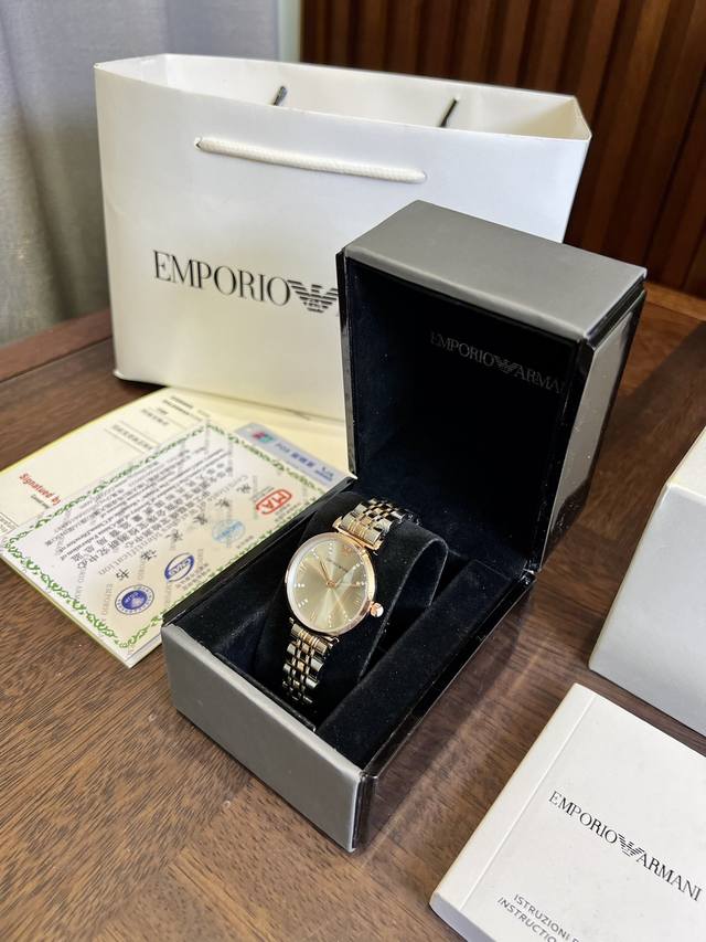 FFFH Image Full Package 25 ARMANI Two Needle Women's Watch, with Excellent Quality, Imported Movement Mineral Reinforced Glass, 1:1 Quality at the Counter, Explosive Quality, Essential for Fashionists, 30mm Dial, Ah: