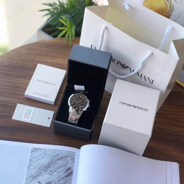 Support direct mail to Hong Kong and the United States. National joint guarantee! quality goods! Armani steel strap men's watch model ar11165 with a dial diameter of 40Mm and 316 stainless steel strap. Mineral glass mirror, butterfly double button, l