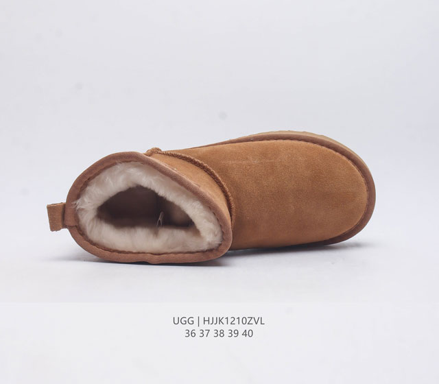 Ugg 6109 Zhou Dongyu mini boots, autumn and winter sheep fur integrated winter new warm snow boots, thick soled height increasing women's shoes, all shoes adopt ZP same factory Longfeng A-level Australian imported sheep fur integrated brand OEM produ