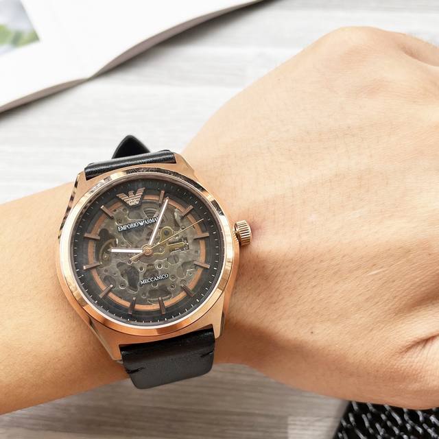 White Leather Rose 10 Full Rose 20 Steel Belt 20 Hangzhou Machinery 8210A Movement shipped from Hong Kong Non market Ordinary Movement Armani Armani Type: Latest Popular Men's Mechanical Watch Model: AR60003 Triple Combination: