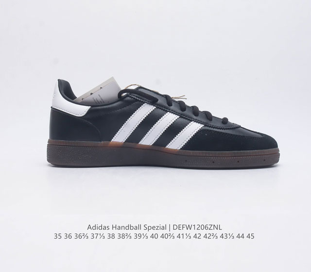 Adidas Handball Spezial Trifolium Academy Style Retro Casual Board Shoes, German Training Shoes, Rubber Bottom Soft Leather Classic Sports Shoes for Men and Women, Round Head Stitching and Splicing Design, Front Strap Tongue