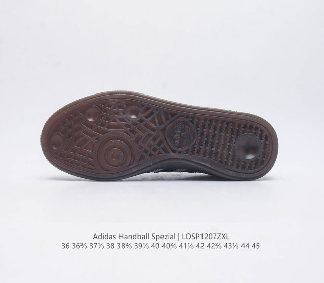 Adidas Handball Spezial Trifolium Academy Style Retro Casual Board Shoes, German Training Shoes, Rubber Bottom Soft Leather Classic Sports Shoes for Men and Women, Round Head Stitching and Splicing Design, Front Strap Tongue