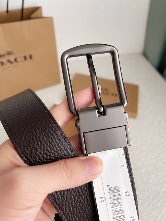 Special COACH Original Series 3.7cm with Body Counter Pair Mold Making German Imported Locomotive Line Exquisite Craftsmanship Overseas Purchasing Hottest Series with Double Hardware Buckle Suitable for Formal and Casual wear Adhering to the unique d