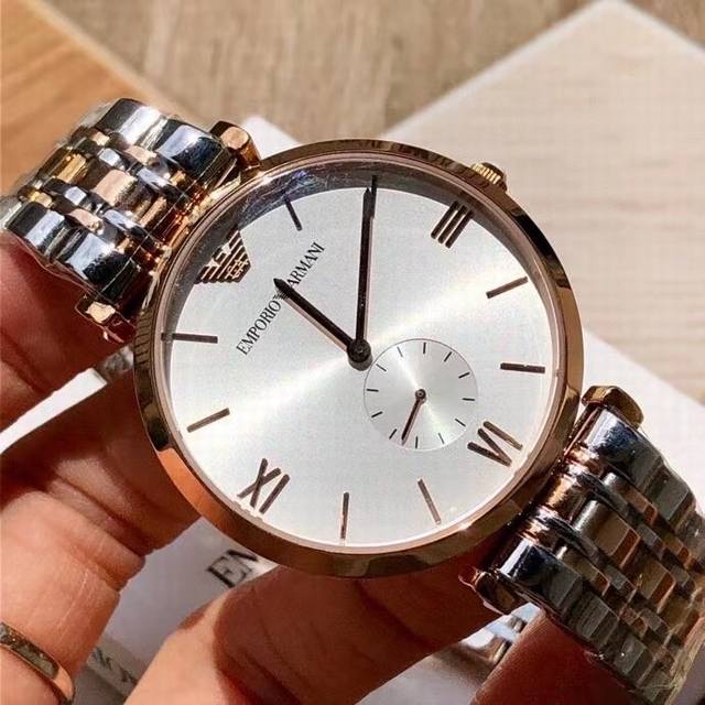 Armani Quartz Men's Watch, Ar1677316L Stainless Steel Strap, Unique Two and a Half Needle Design, Diameter~40mm, Double Press Butterfly Buckle, Essential for Successful Men