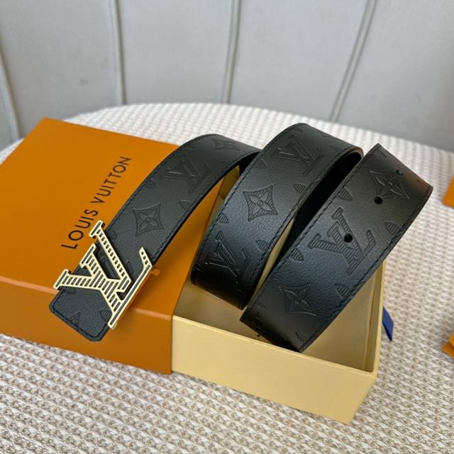 Lv Pyrmide Truck L Oeii Double sided Belt Donkey Home Overseas Original Single Generation Special Supply Surface Imported calf leather embossed with iconic brand pattern effect craftsmanship Original factory color matching Soft calf leather bottom wi