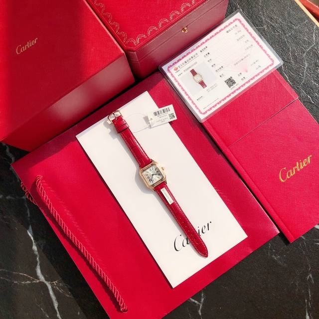 Cartier Sandus ultra-thin Dumont series full circle diamond wristwatch. Model WJSA0017. Size 27.538Mm. Real diamond inlay, gold-plated case, made entirely of 904L stainless steel. Package in 18K rose gold. Dial inlay 4